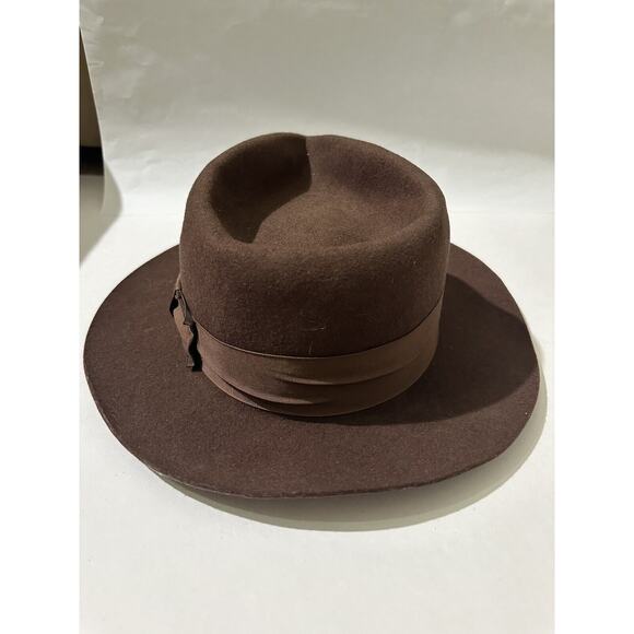 The Cockpit Designer Collection Medium Made In USA Brown Wool fedora Hat Indiana - Picture 6 of 11